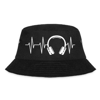 symbol heartbeat headphones pulse ecg music icon - Bucket Hat - black - Front - Lela (165cm)
