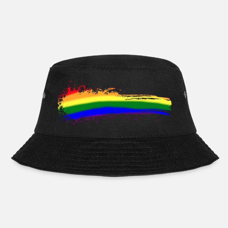 Farbstrich Bunt Regenbogen LGBTQ Zensur Symbol - Bucket Hat - Schwarz