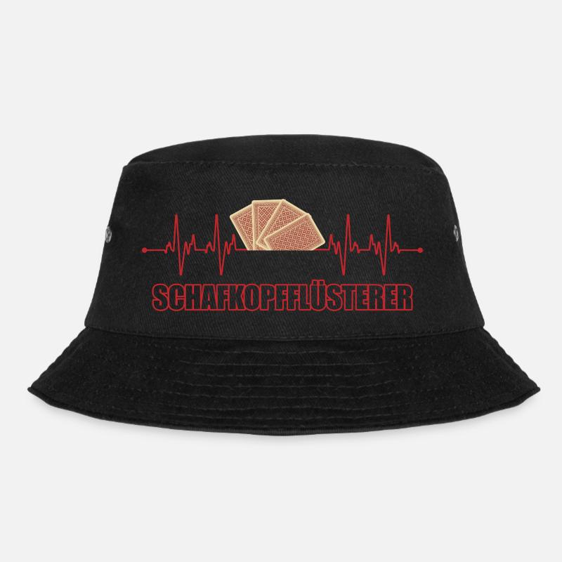 Schafkopf flüsterer Herzschlag Schafkopfen - Bucket Hat - Schwarz