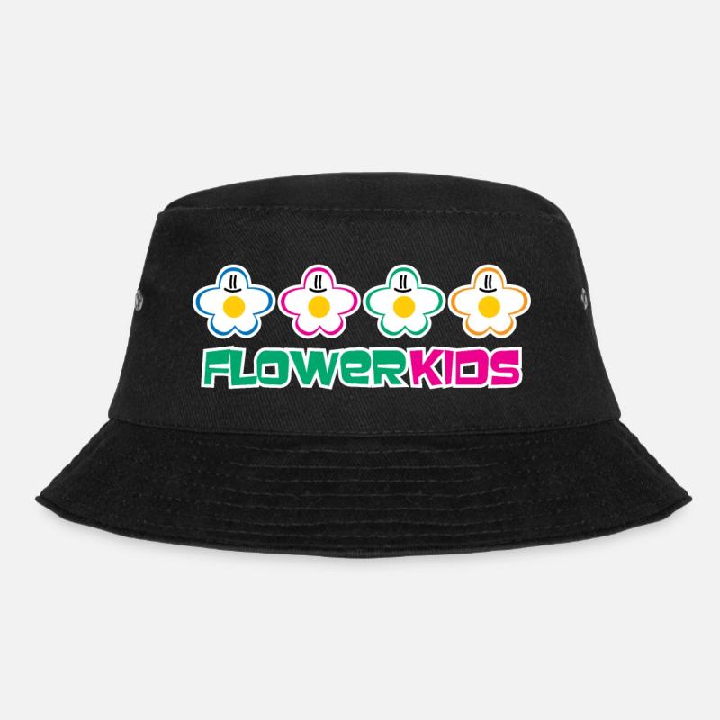 FLOWERKIDS (Row Logo) - Bucket Hat - black