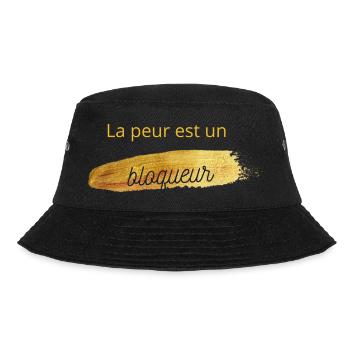 la peur est un bloqueur, Männer, Frauen, Geschenk - Bucket Hat - Schwarz - Vorne - Lela (165cm)