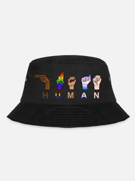 One Race - Human, Respect, Pride - Handzeichen - Bucket Hat - Schwarz