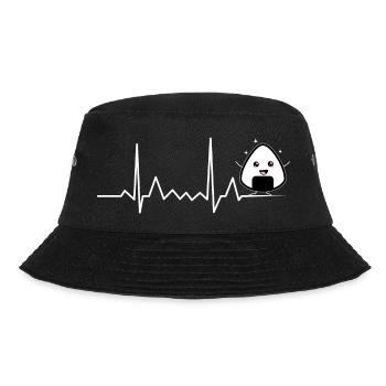 Onigiri Herzschlag EKG Puls - Bucket Hat - Schwarz - Vorne - Lela (165cm)