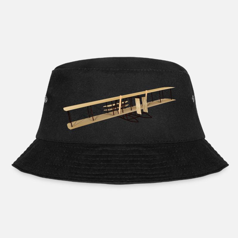Historisches Motorflugzeug von 1905 - Bucket Hat - Schwarz