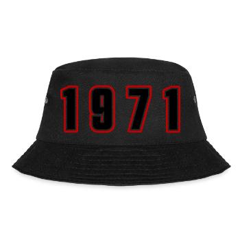 1971 Jahr Zahl - Bucket Hat - Schwarz - Vorne - Lela (165cm)