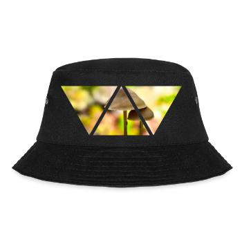 Pilze Dreieck Foto Pilzsammler Geschenk Aufnahme - Bucket Hat - Schwarz - Vorne - Lela (165cm)