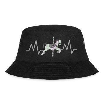Carousel Horse Heart Monitor - Horse Lovers - Bucket Hat - Schwarz - Vorne - Lela (165cm)