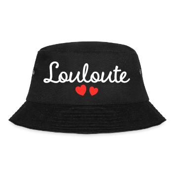 Femme Louloute Humour Mot Affectueux Couple - Bob - noir - Devant - Lela (165cm)