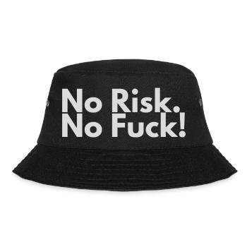 NRNF No Risk.No Fuck! Slogan Motif - Bucket Hat - Schwarz - Vorne - Lela (165cm)