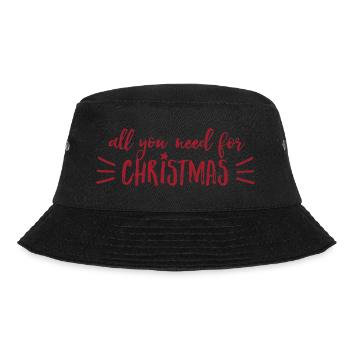 All you need for christmas - Bucket Hat - Schwarz - Vorne - Lela (165cm)