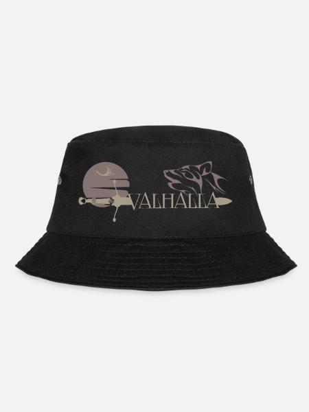Valhalla - Winkinger - Wolf und Schwert - Bucket Hat - Schwarz