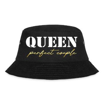 King and Queen Queen Geschenk white and gold - Bucket Hat - Schwarz - Vorne - Lela (165cm)