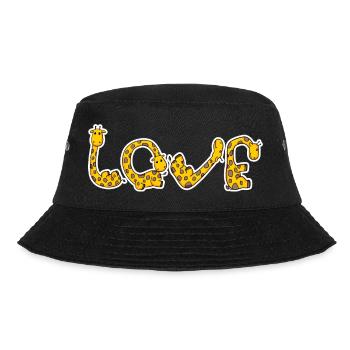 Giraffe LOVE Yoga - Bucket Hat - Schwarz - Vorne - Lela (165cm)