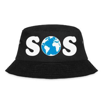 SOS – Earth Day / Climate Change (W / 2C / SVG) - Bucket Hat - black - Front - Lela (165cm)