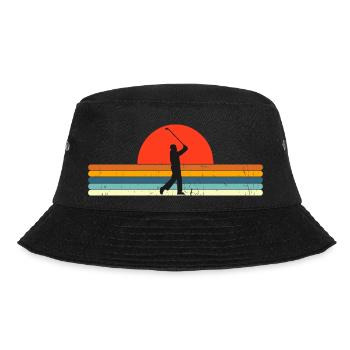 Retro Golf Grandpa Sunset design - Bucket Hat - black - Front - Lela (165cm)