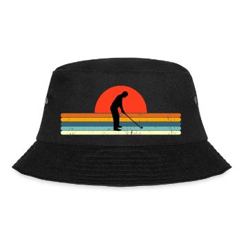 Retro Golf Grandpa Sunset design - Bucket Hat - black - Front - Lela (165cm)