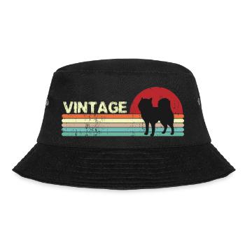 Vintage Anniversaire rétro coucher de soleil Dog design - Bob - noir - Devant - Lela (165cm)