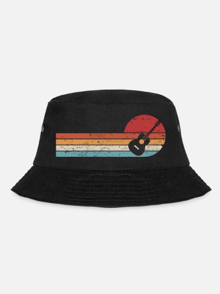 Akustische Gitarre Musiker Gitarrist - Bucket Hat - Schwarz