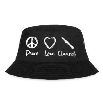 Peace Love Clarinet - Bucket Hat - Schwarz - Vorne - Lela (165cm)