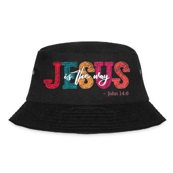 Jesus is the way Church Christian Ladies Gentlemen - Bucket Hat - black - Front - Lela (165cm)