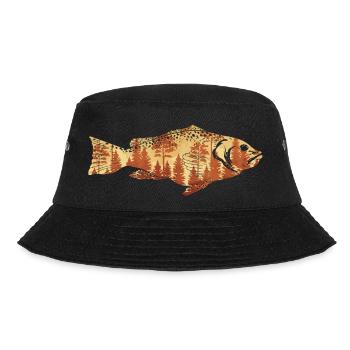 Natur Fischen Wald Meerestier Geschenk Fisch - Bucket Hat - Schwarz - Vorne - Lela (165cm)