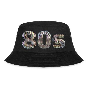 80s DISCO lettering disco ball look dancing motto - Bucket Hat - black - Front - Lela (165cm)