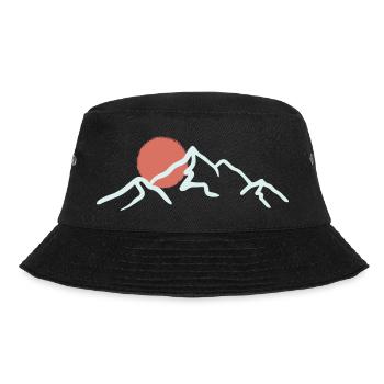 Sunlit Peak Minimal Mountain - Bucket Hat - black - Front - Lela (165cm)