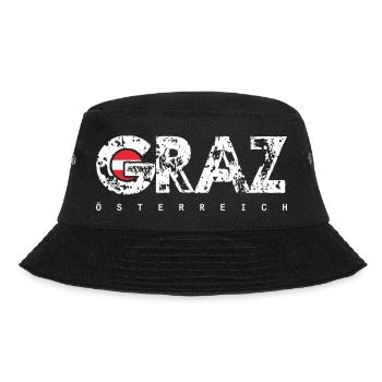 Graz City Grunge Logo Österreich - Bucket Hat - Schwarz - Vorne - Lela (165cm)