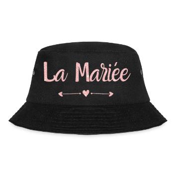 Die Braut aus Roségold - Das Brautgeschenk - Bucket Hat - Schwarz - Vorne - Lela (165cm)