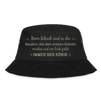 witzige Sprüche Bauer vs. König - Bucket Hat - Schwarz - Vorne - Lela (165cm)