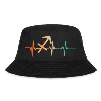 Sagittarius Star Sign Heartbeat - Bucket Hat - black - Front - Lela (165cm)