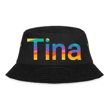 Name Tina in Rainbow Fatbe - Bucket Hat - black - Front - Lela (165cm)