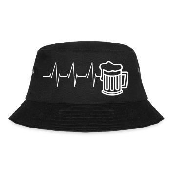 Herzschlag Bier - Bucket Hat - Schwarz - Vorne - Lela (165cm)