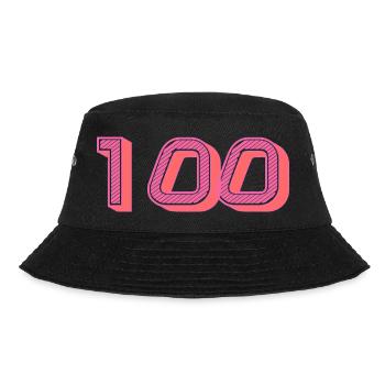 100. 100 JAHRE. 100-JÄHRIGES JUBILÄUM. GEBURTSTAG 100 - Bucket Hat - Schwarz - Vorne - Lela (165cm)