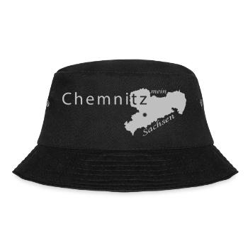 Chemnitz - Mein Sachsen - Heimatstadt - Bucket Hat - Schwarz - Vorne - Lela (165cm)