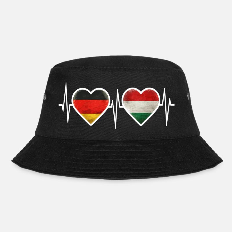 Deutschland Ungarn Herzschlag - Bucket Hat - Schwarz