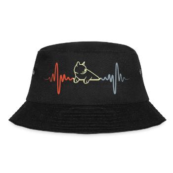 Katze Pulsschlag Vintage Look - Bucket Hat - Schwarz - Vorne - Lela (165cm)