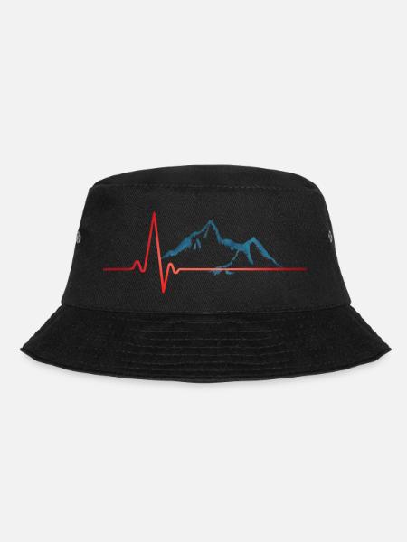 Herzschlag der Berge - Bucket Hat - Schwarz