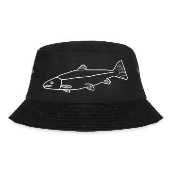 Lachs lineart - Bucket Hat - Schwarz - Vorne - Lela (165cm)