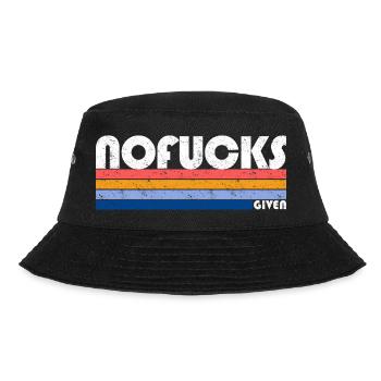 Retro Regenbogen Farbverlauf T-Shirt Design - Bucket Hat - Schwarz - Vorne - Lela (165cm)