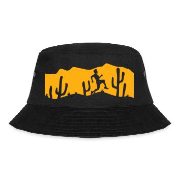 Kakteen Wüste Mann Rennt Schnell Lustig Laufen Fun - Bucket Hat - Schwarz - Vorne - Lela (165cm)