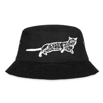 White Cat Cat White Cats Gift - Bucket Hat - black - Front - Lela (165cm)