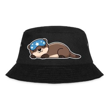 Adorable loutre endormie avec masque étoilé - Bob - noir - Devant - Lela (165cm)