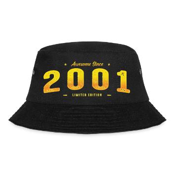 Best of 2001 - Geschenk zum 24. Geburtstag in limitierter Auflage - Bucket Hat - Schwarz - Vorne - Lela (165cm)