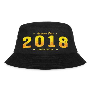Genial seit 2018 - Vintage Klassiker zum 7. Geburtstag - Bucket Hat - Schwarz - Vorne - Lela (165cm)