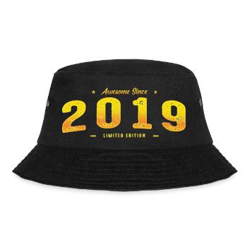Jahrgang 2019 - Genial seit 2019 6. Geburtstag - Bucket Hat - Schwarz - Vorne - Lela (165cm)