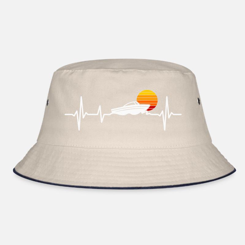 Motorboot Herzschlag Bootfahren Bootsfahrer Bucket Hat
