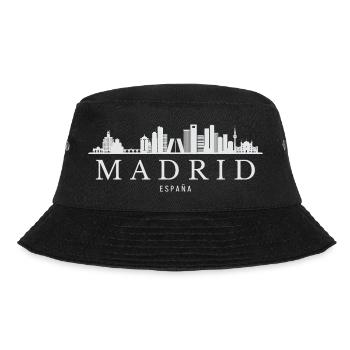 Madrider Skyline, Madrid, Spanien - Bucket Hat - Schwarz - Vorne - Lela (165cm)