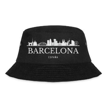 Barcelona Skyline, Barcelona Spanien - Bucket Hat - Schwarz - Vorne - Lela (165cm)
