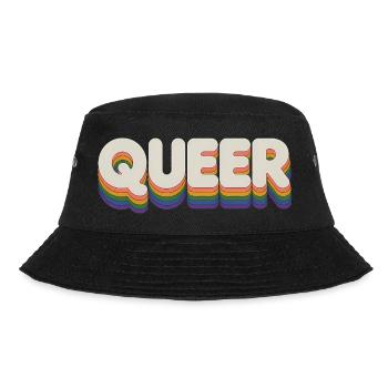 Queer - Cool Pride Logo - Bucket Hat - Schwarz - Vorne - Lela (165cm)